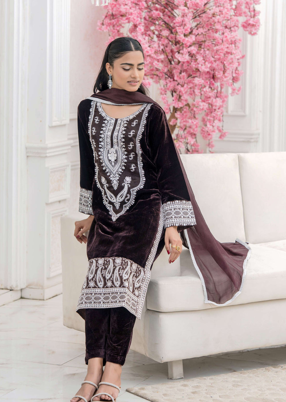 RGZ7110 Readymade - Luxury winter Velvet Suit 2025 - Memsaab Online