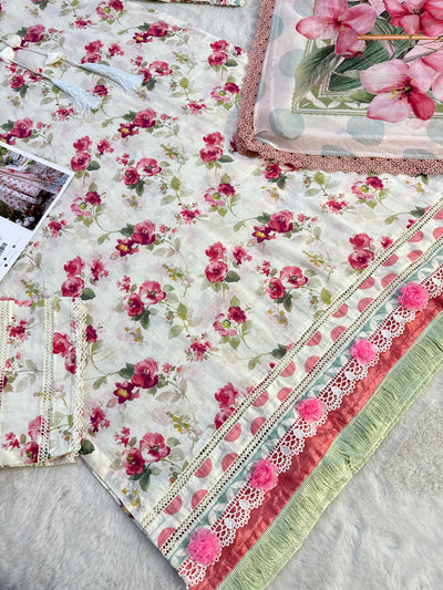 ELFECD-02-A- Ivory Peony - Readymade - Elaf Prints Collection 2025 - Memsaab Online