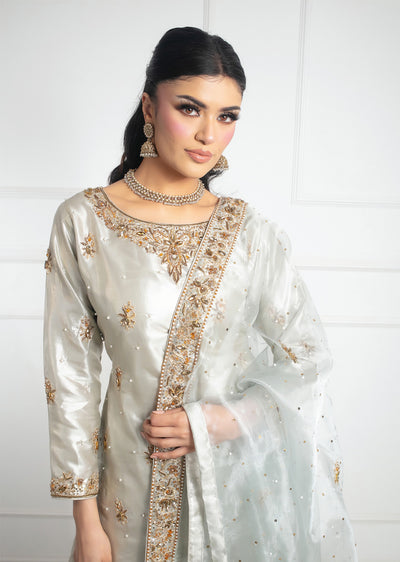 SRB1319 - Grey - Readymade - Sehrish.B Designer - Memsaab Online