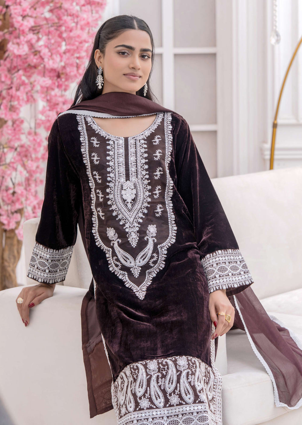 RGZ7110 Readymade - Luxury winter Velvet Suit 2025 - Memsaab Online