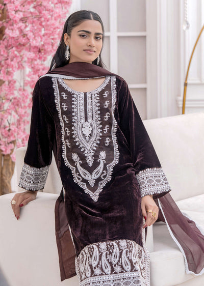 RGZ7110 Readymade - Luxury winter Velvet Suit 2025 - Memsaab Online