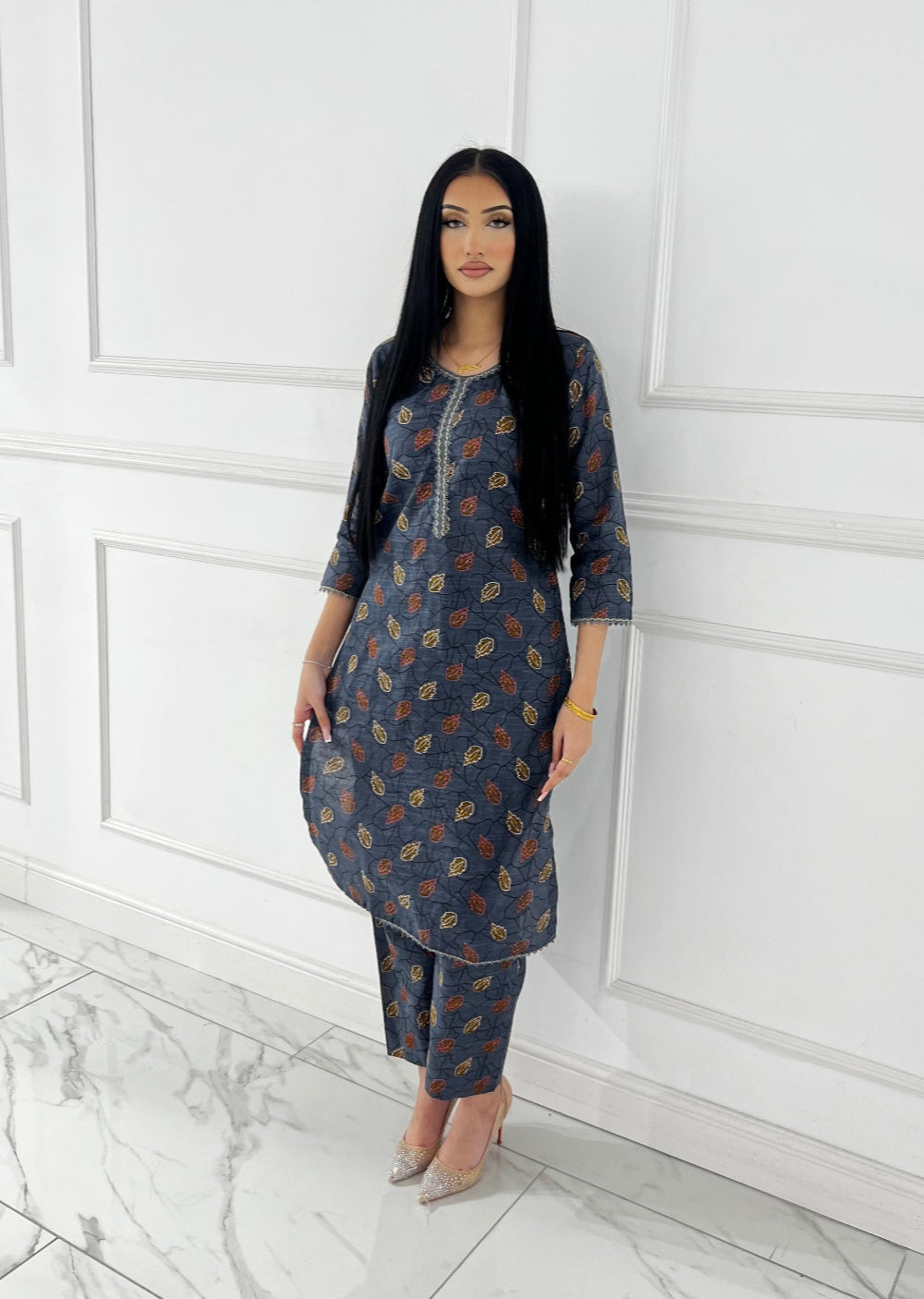 SLMN-32 Readymade Khaddar Co-ord - Memsaab Online