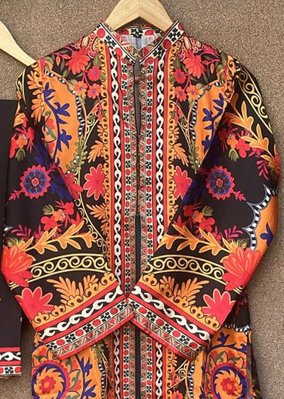 SMRF-05 - Orange - Readymade - Silk Suit 2025 - Memsaab Online