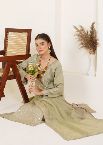 ATR-1137- Readymade Sehrish B Korain Silk - Memsaab Online