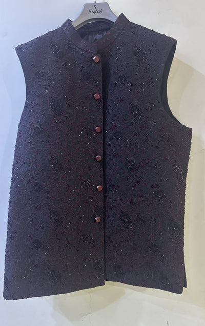 W-2753 - BROWEN- Handwork Wasitcoat - Memsaab Online