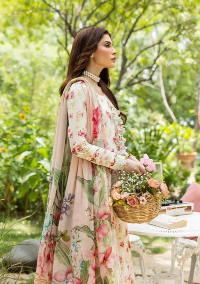 ELFECD-02-A- Ivory Peony - Readymade - Elaf Prints Collection 2025 - Memsaab Online