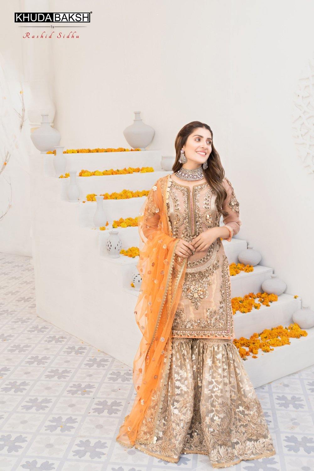 Z-225 -gold Readymade - Khuda Ameer Creations 2024 - Memsaab Online