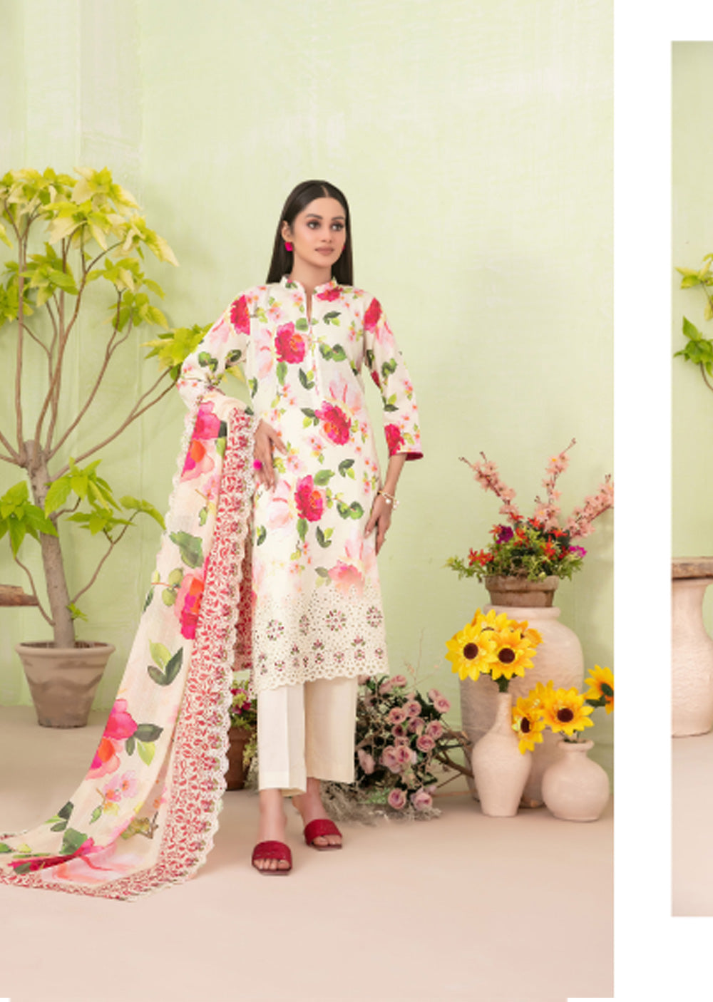 TWD-1713- Readymade Erva Tawakkal Lawn Suit 2025 - Memsaab Online