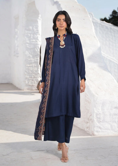 RNDH-03 - Navy - Readymade - Rania.H Linen Collection 2025 - Memsaab Online