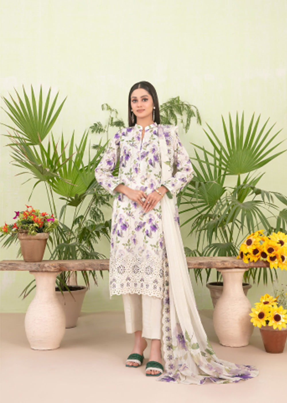 TWD-1714-Readymade Erva Tawakkal Lawn Suit 2025 - Memsaab Online