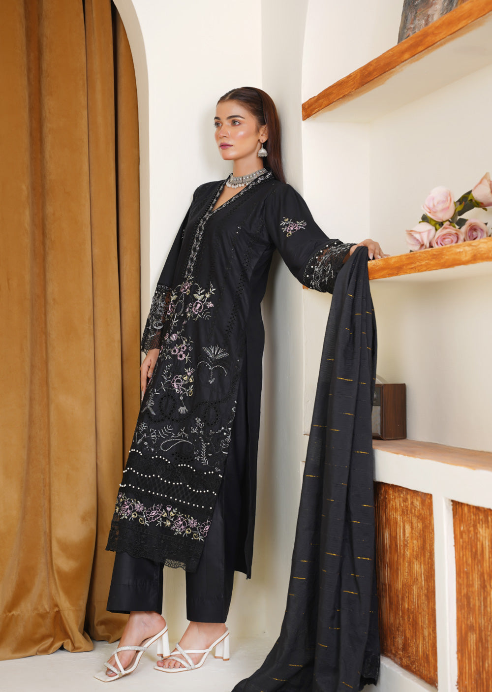 ATR-1156- Readymade Sehrish B Lux Cotton - Memsaab Online