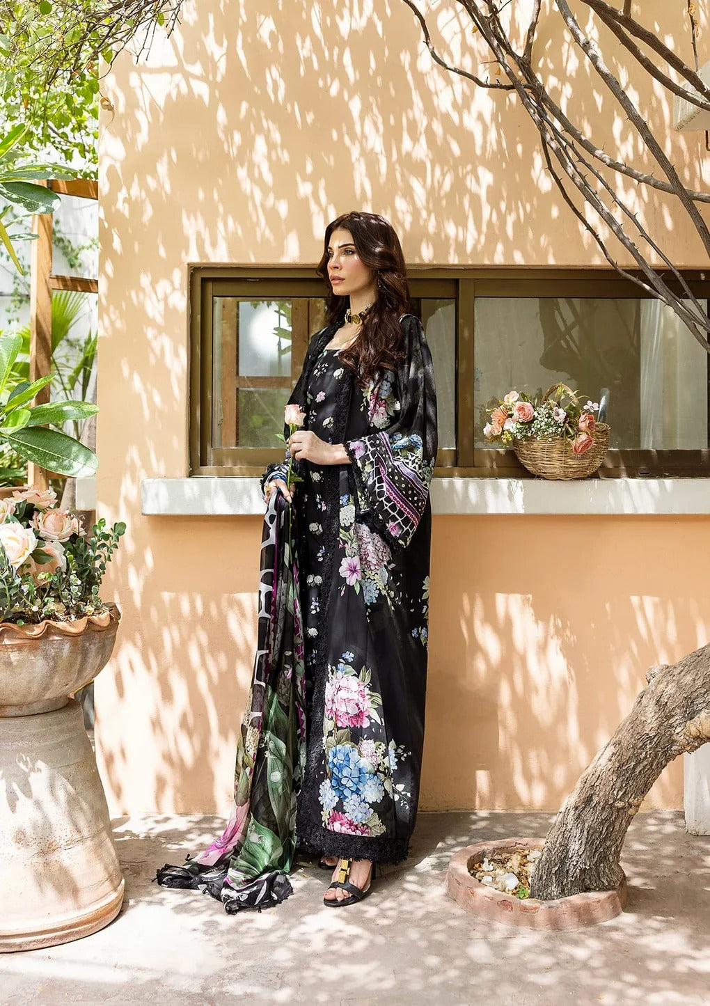 ELFECD-04-A-Midnight Bloom-Readymade-Elaf Prints Collection 2025 - Memsaab Online