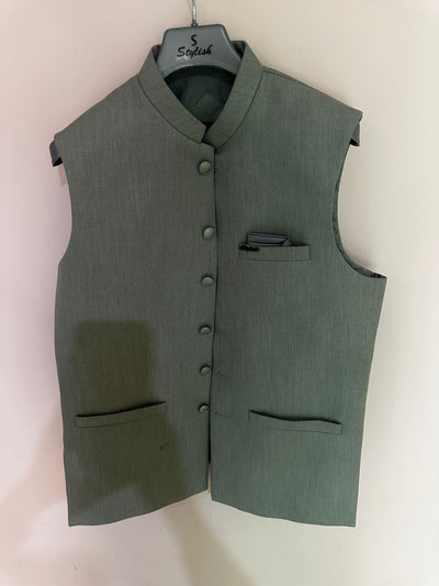 W-2754 - Grey - WAISTCOAT SUITING - Memsaab Online