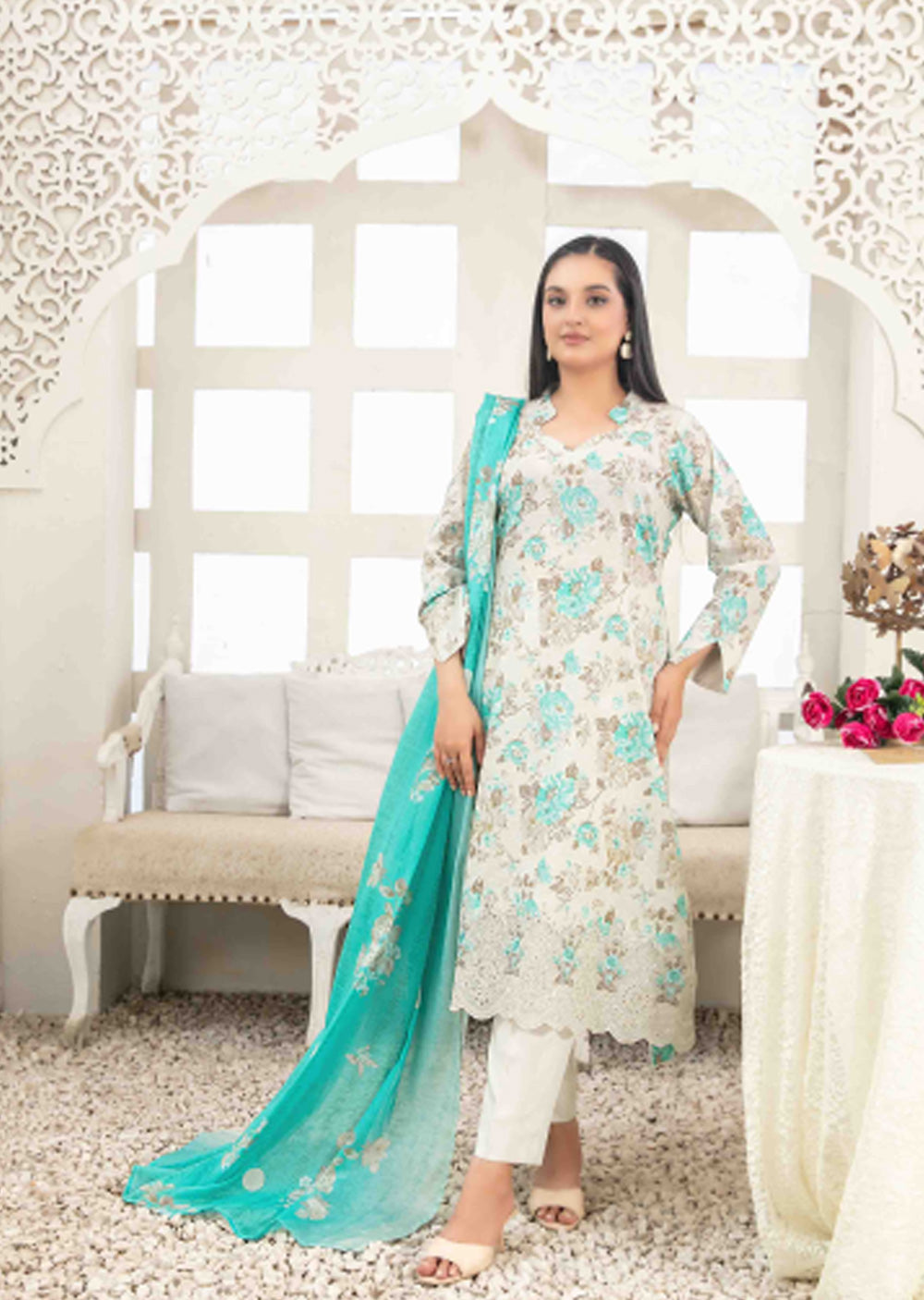 TWD-1683- Readymade Areeba Tawakkal Lawn Suit 2025 - Memsaab Online