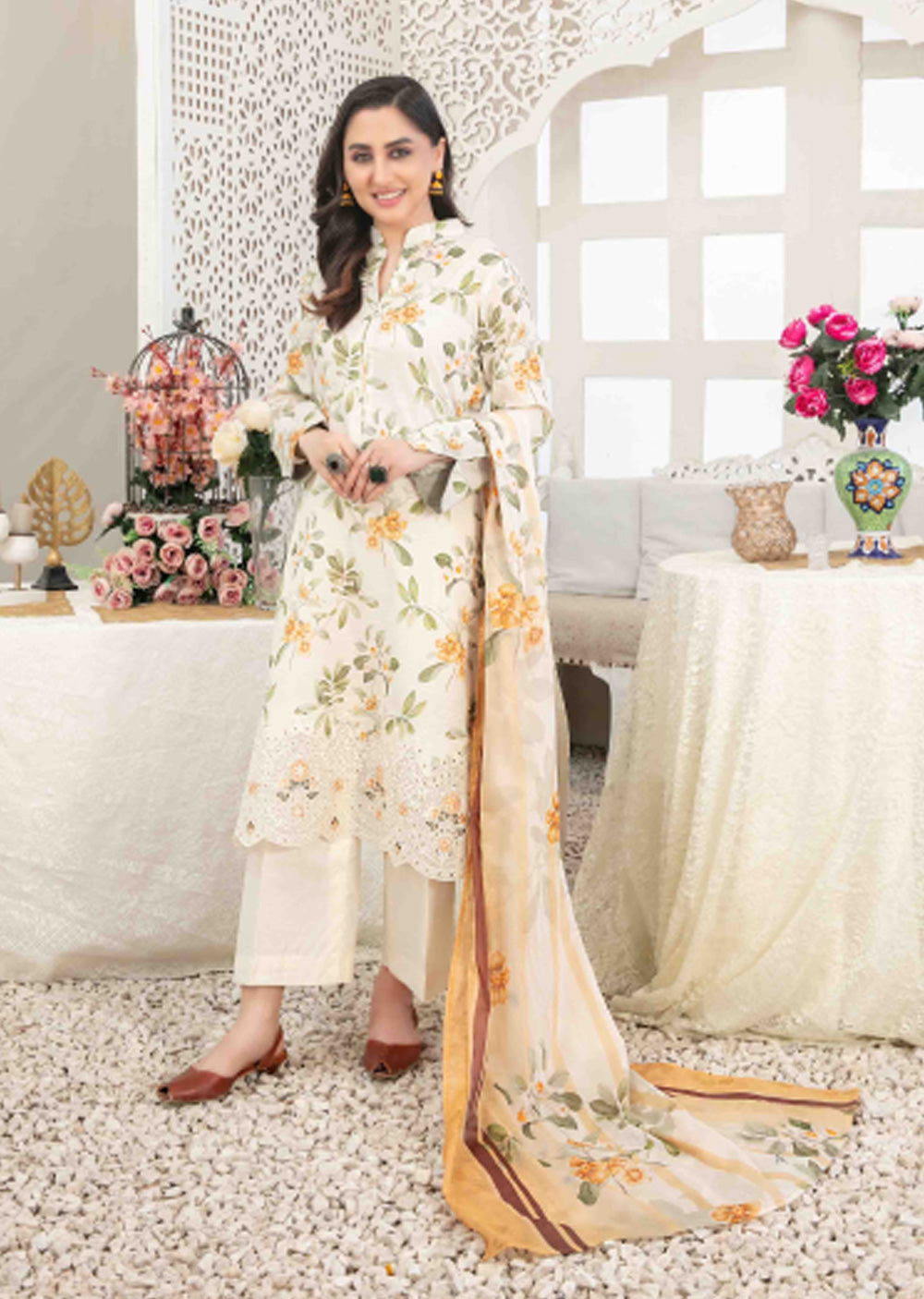 TWD-1686- Readymade Areeba Tawakkal Lawn Suit 2025 - Memsaab Online