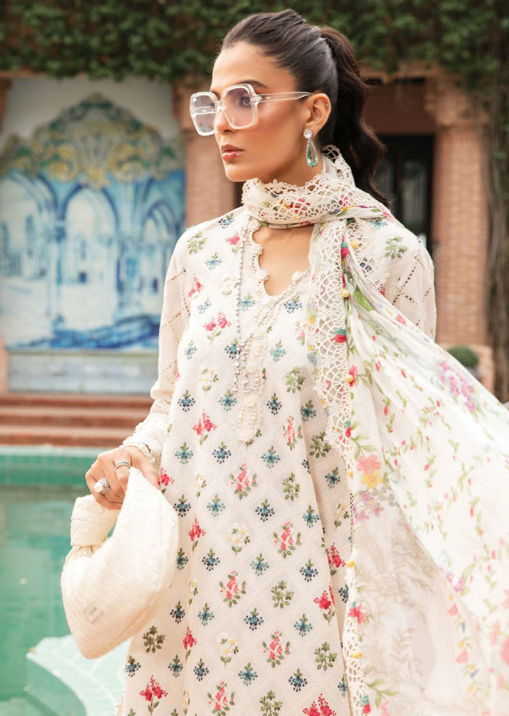 MSBT-103-A - Unstitched - Maria B MPrints Lawn Eid Collection 2024 - Memsaab Online