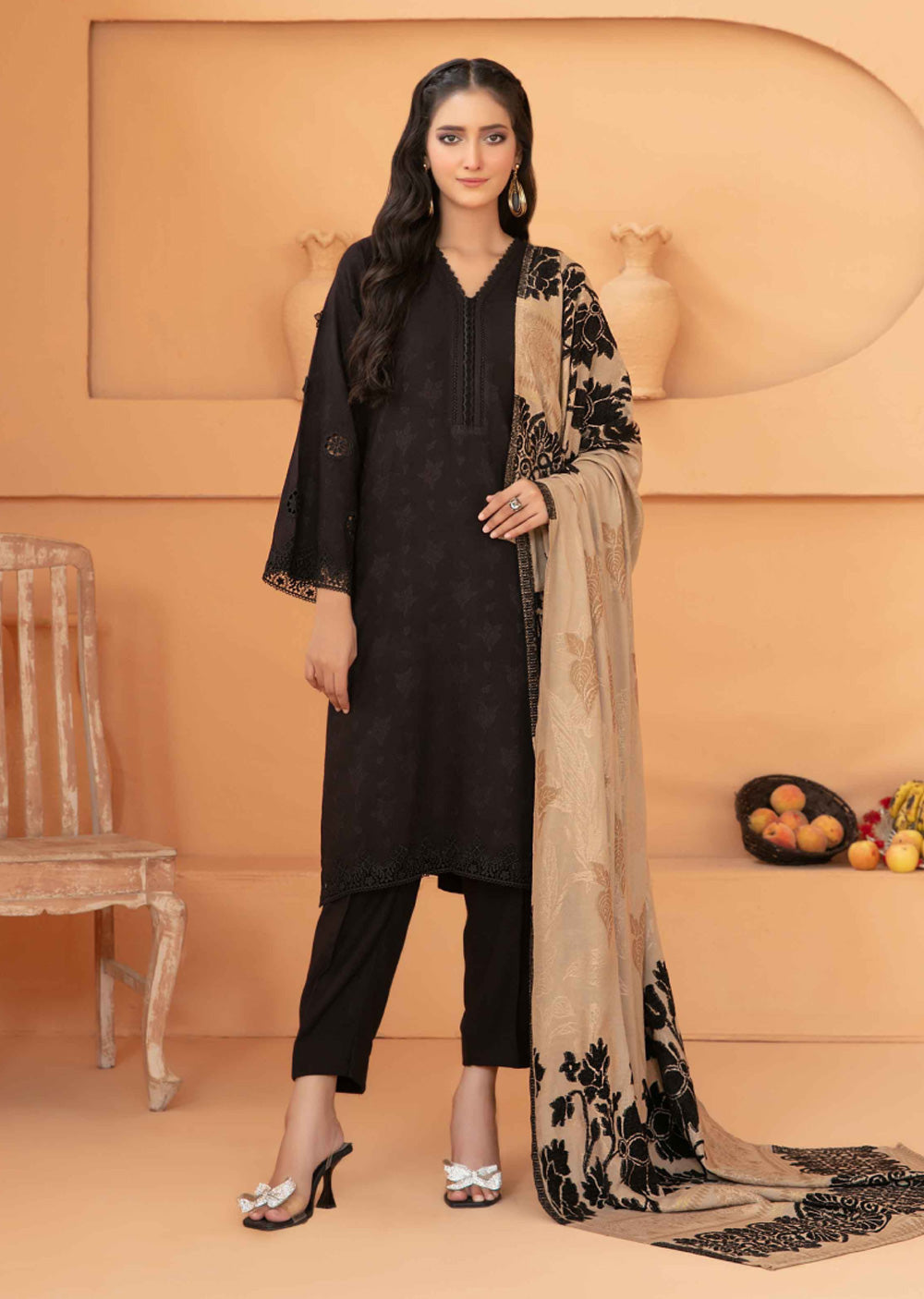 MHZ-3727 - Unstitched - Mahzala Jacquard Suit by Tawakkal 2025 - Memsaab Online