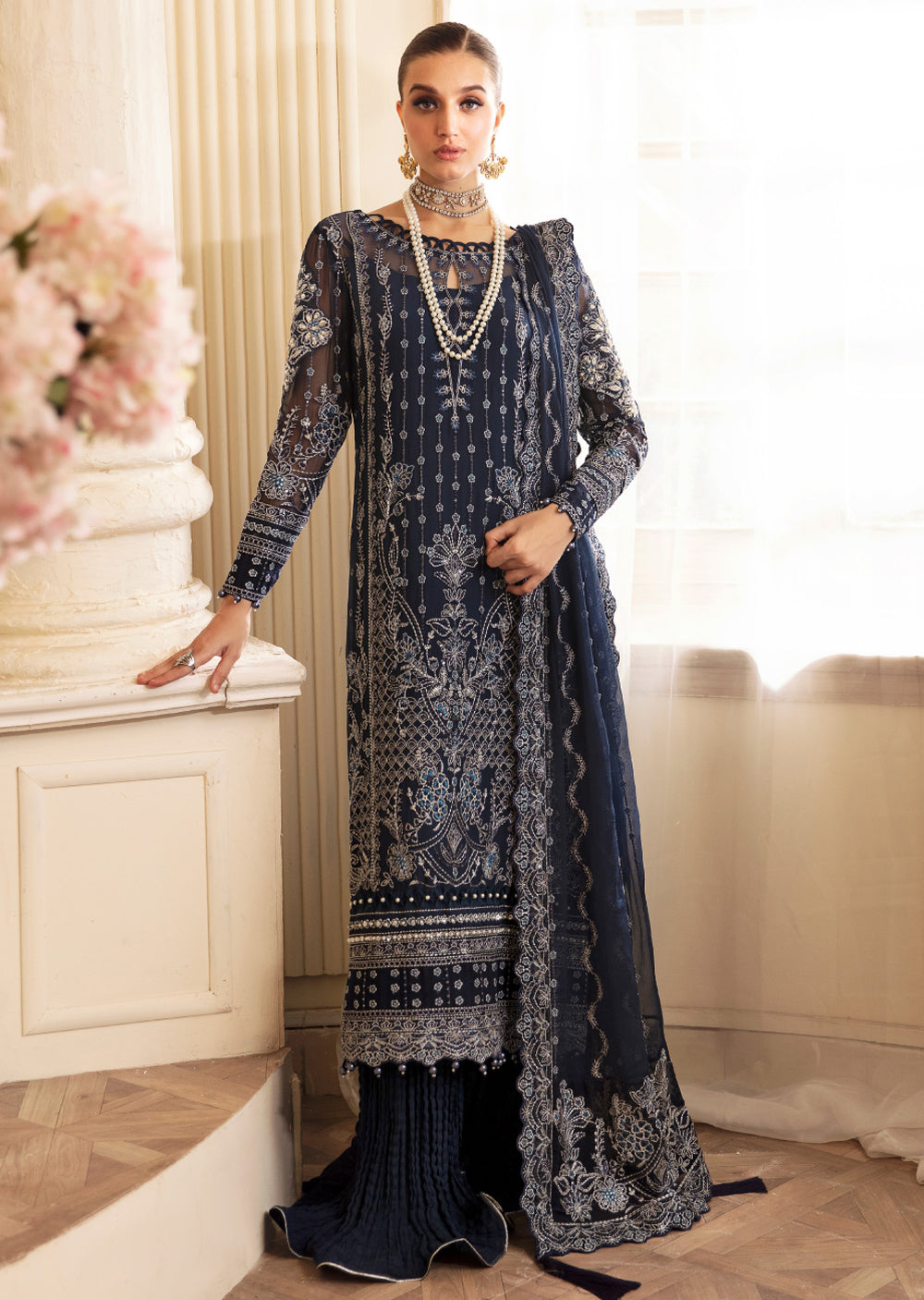 GLEC-03 - Evara - Unstitched - Gulaal Embroidered Chiffon Collection 2024 - Memsaab Online