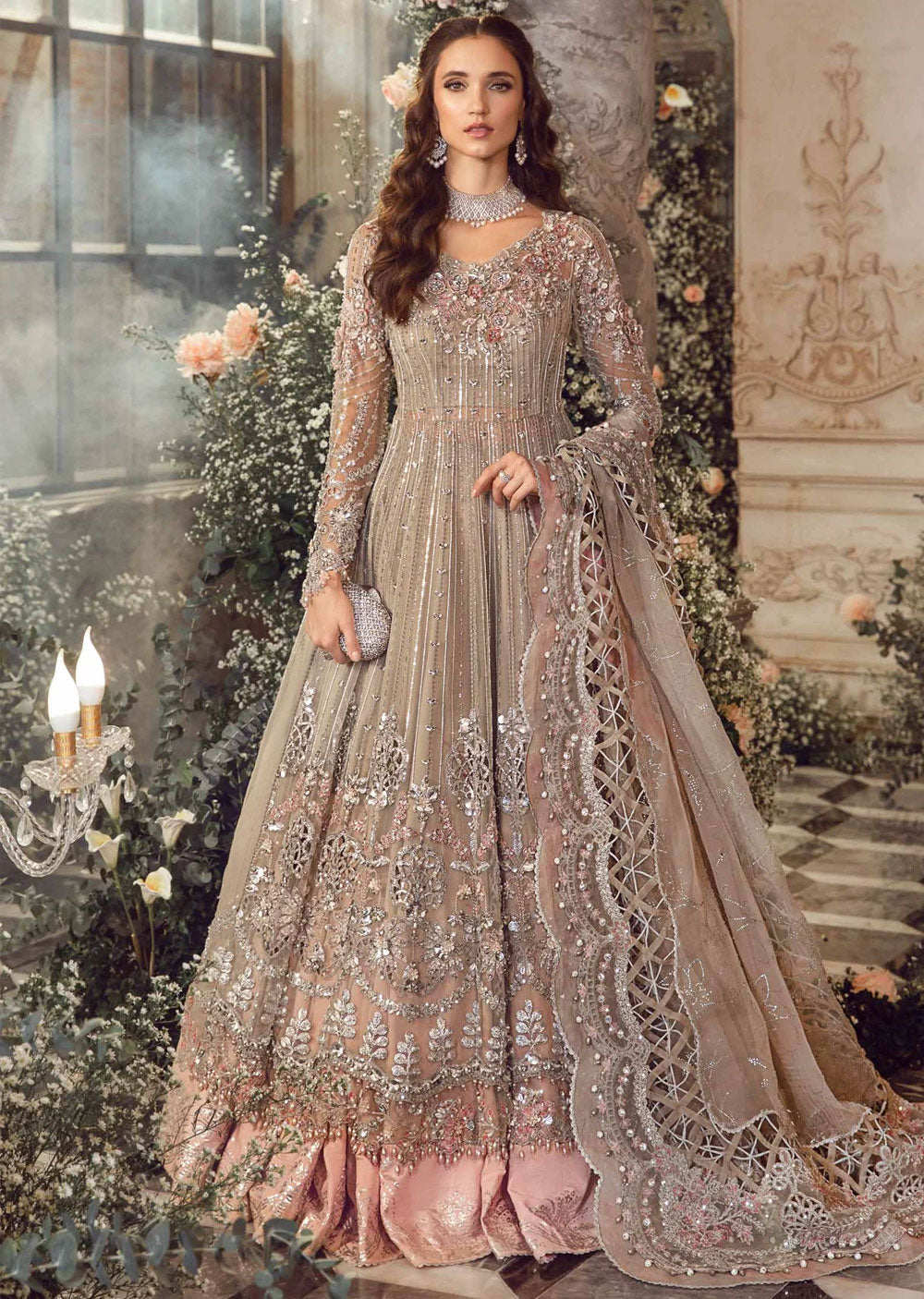 EMD-2703 - Unstitched - Maria B Embroidered Winter Collection 2023 - Memsaab Online