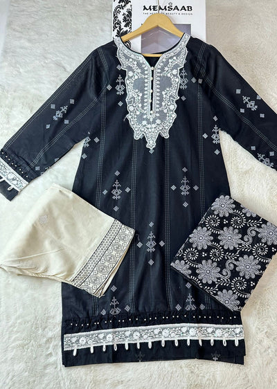 ANI103 Black readymade Printed Suit - Memsaab Online