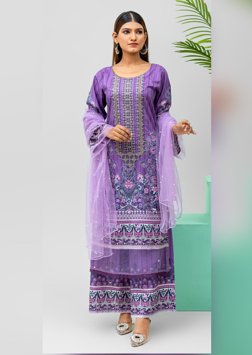 RMJ-03 - Readymade - Rangz Printed Lawn Suit 2025 - Memsaab Online