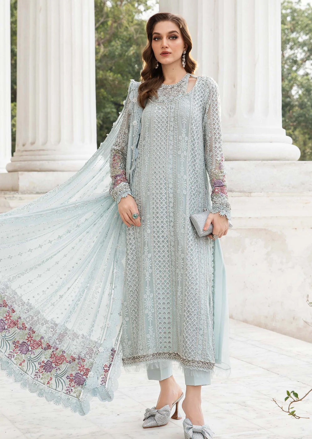 MPC-24-103 - Unstitched - Maria B Embroidered Chiffon 2024 - Memsaab Online