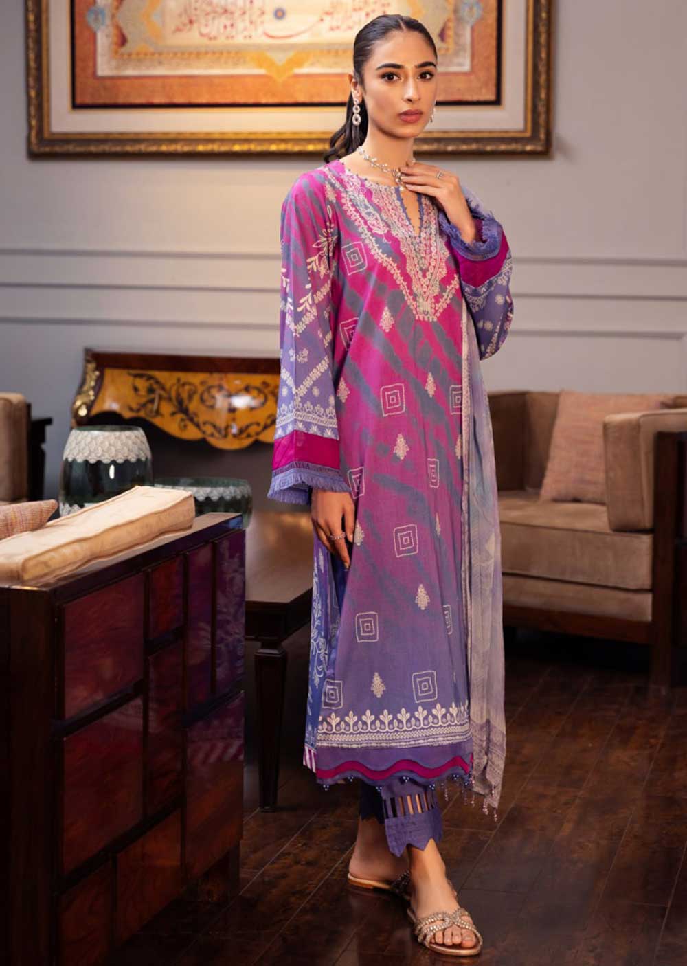 V15D03 - Unstitched - Signature Prints by Nureh Collection 2023 - Memsaab Online