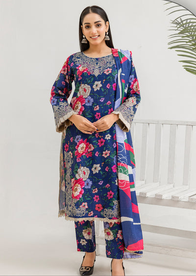 RLK-03-R - Readymade - Rangz Khaddar Winter Suit 2025 - Memsaab Online