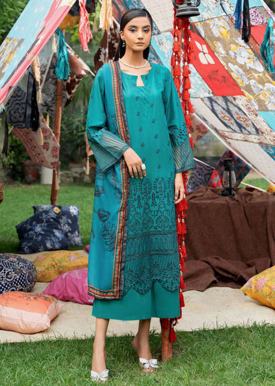 ECK-03 - Emerald Grace - Readymade - Eleganza Chikankari Collection by Raniya.H - Memsaab Online