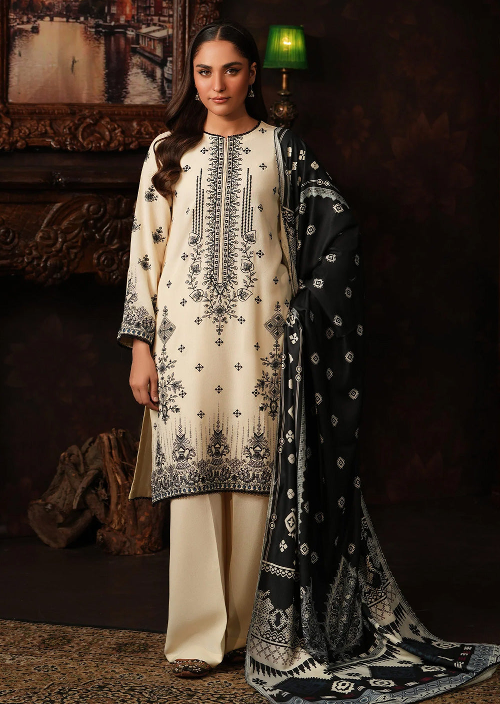 PSH-16379 - Readymade Shaposh Karandi Linen Suit 2025 - Memsaab Online