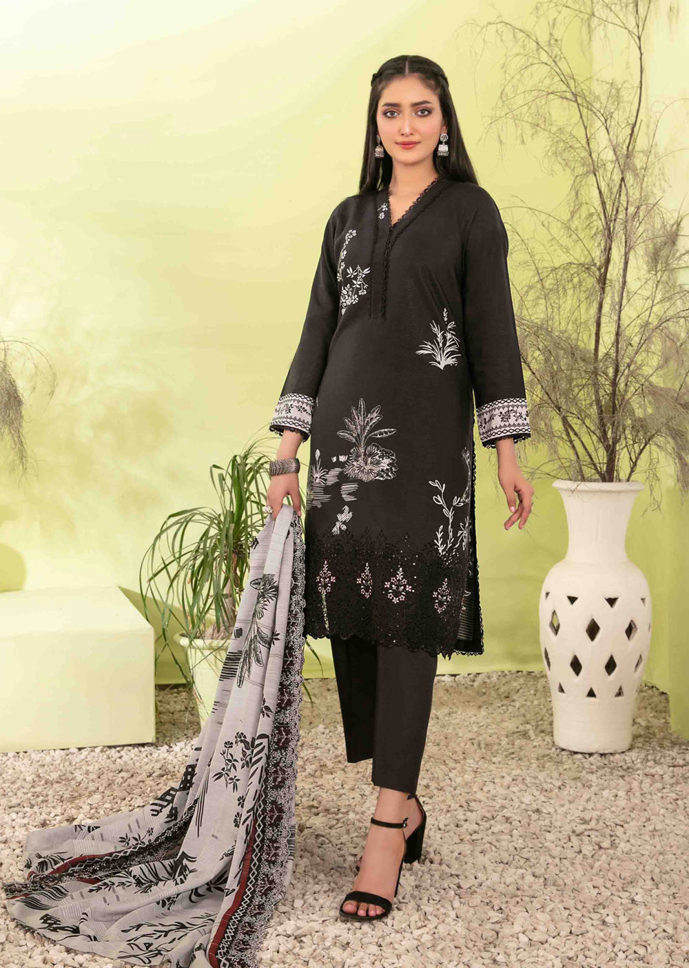 IFZN-5518 - Unstitched - Ifza Viscose Suit by Tawakkal 2025 - Memsaab Online