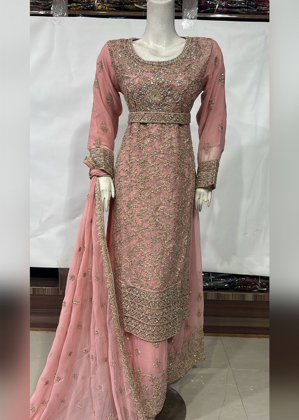 SHAZ9009 Chiffon Ghotta Work Suit - Memsaab Online