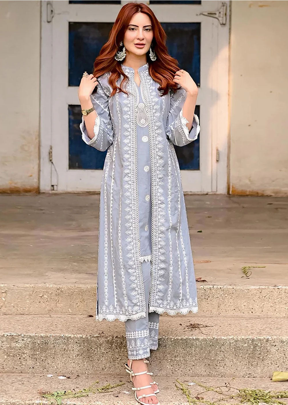 SBMD-03 - Nova Grey - Memsaab Formal Kaftan - Memsaab Online