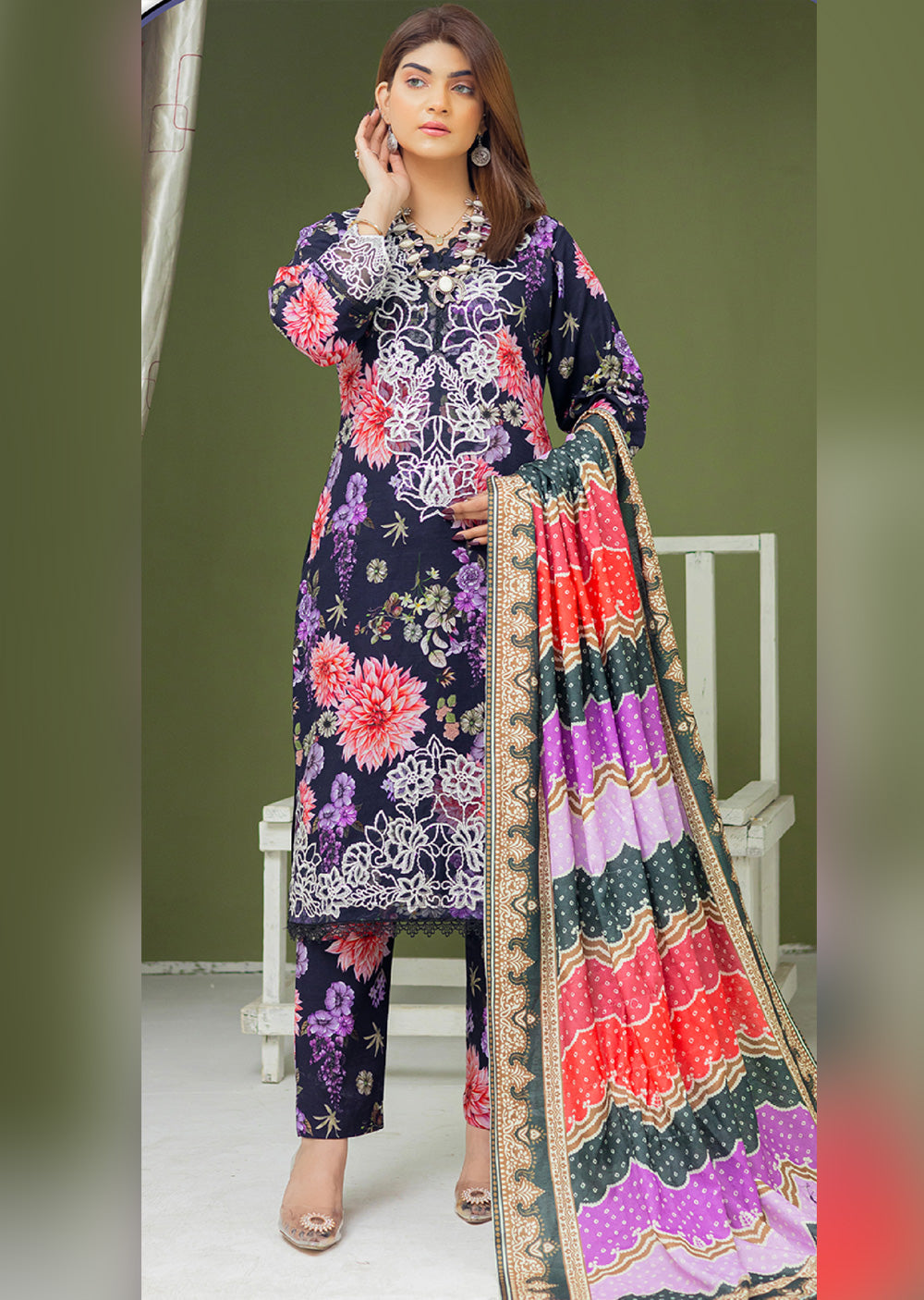 RNK-03-R - Readymade - Gulaal by Rangz Khaddar Winter Suit 2025 - Memsaab Online