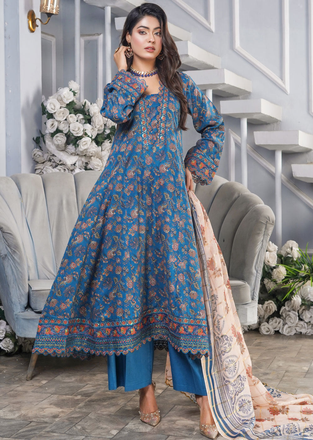 MNRD-03-R - Readymade - Munira Summer Lawn Collection 2024 - Memsaab Online