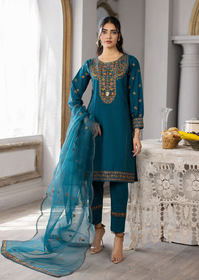 MDM-71 - Readymade - Embroidered Cotton Suit - Memsaab Online