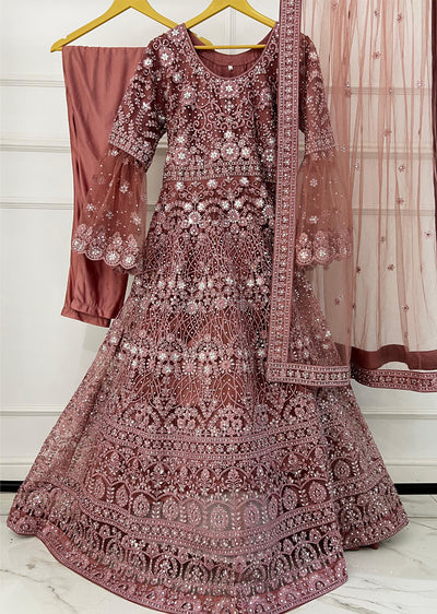 RH2114 Rida - Pink Fancy Net Maxi Dress - Memsaab Online