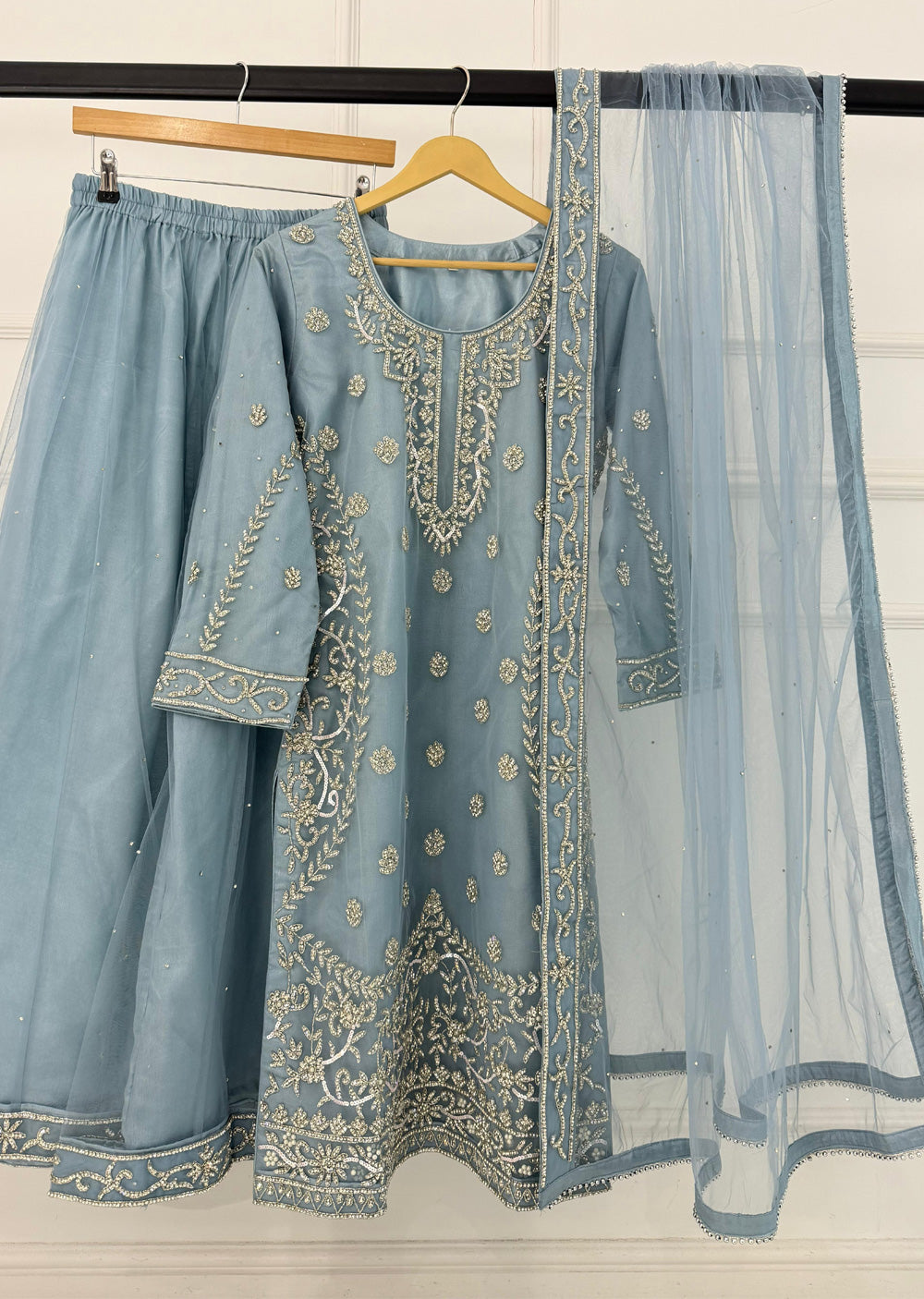 RH2110 ZENA - Blue Fancy Net Outfit - Memsaab Online