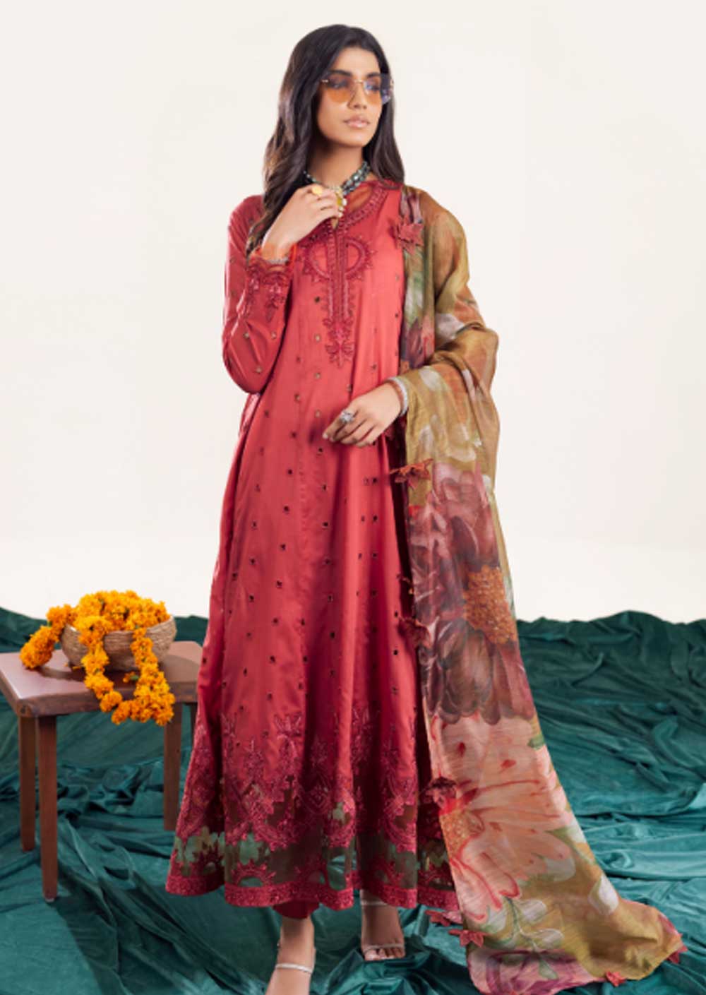 IZU-03 - Unstitched - Aashiaan Festive Lawn Collection by Iznik 2023 - Memsaab Online