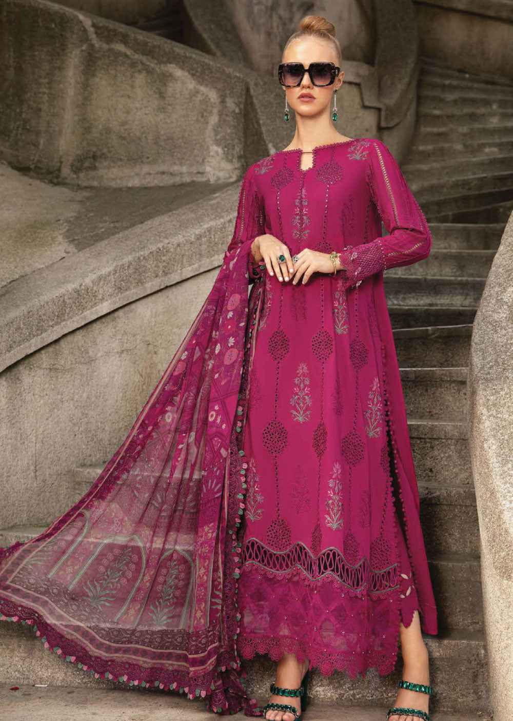 MPT-2403-B - Unstitched - Maria B MPRINTS Collection 2024 - Memsaab Online