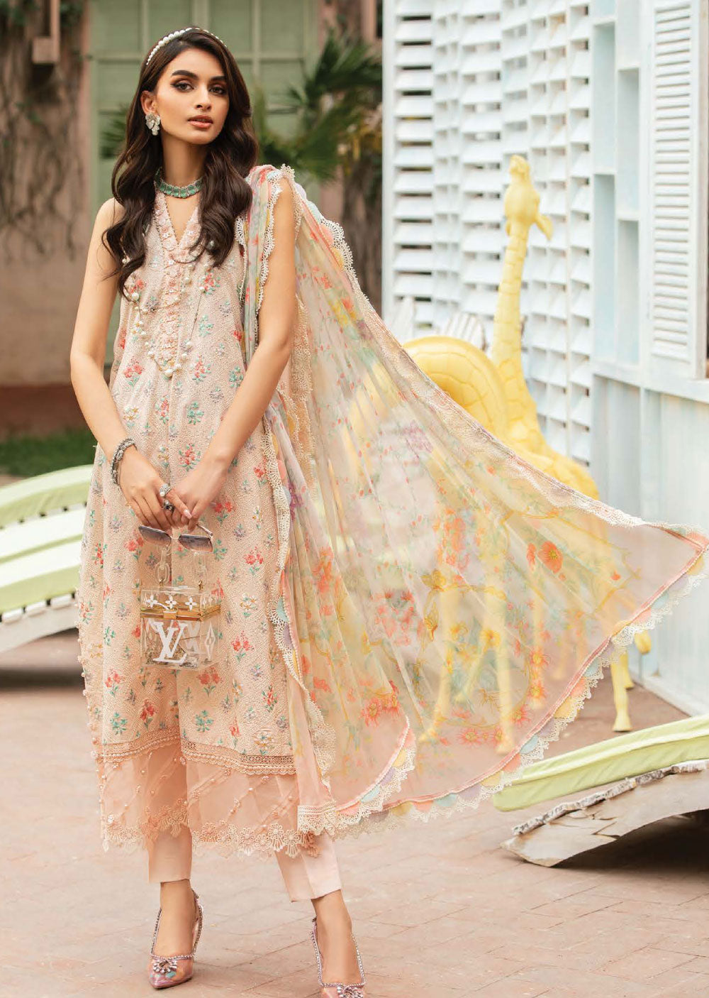 MSBT-103-B - Unstitched - Maria B MPrints Lawn Eid Collection 2024 - Memsaab Online