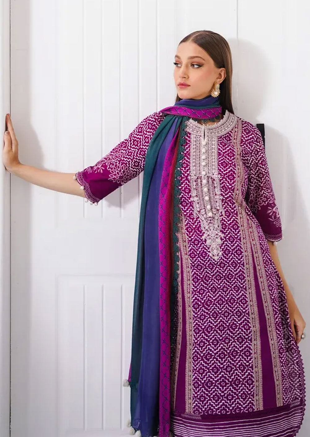 MZN-03-B - Unstitched - Mahay Summer Collection by Sana Safinaz 2023 - Memsaab Online