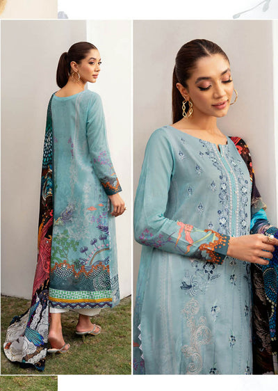 L-1203-R - Readymade - Ramsha Mashaal Luxury Lawn Vol 12 2024 - Memsaab Online