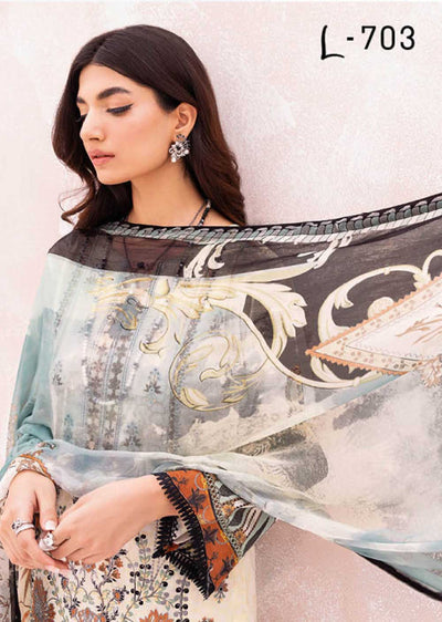 L-703-R - Readymade - Ramsha Mashaal Luxury Lawn Vol 07 2023 - Memsaab Online