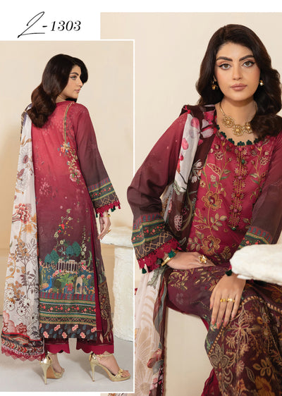 RMSHO-03 - Unstitched - Ramsha Mashaal Luxury Lawn Vol 13 - Memsaab Online