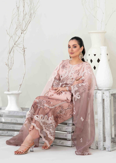 YSN-4030 - Unstitched - Yasna Embroidered Fancy Organza Suit 2025 - Memsaab Online