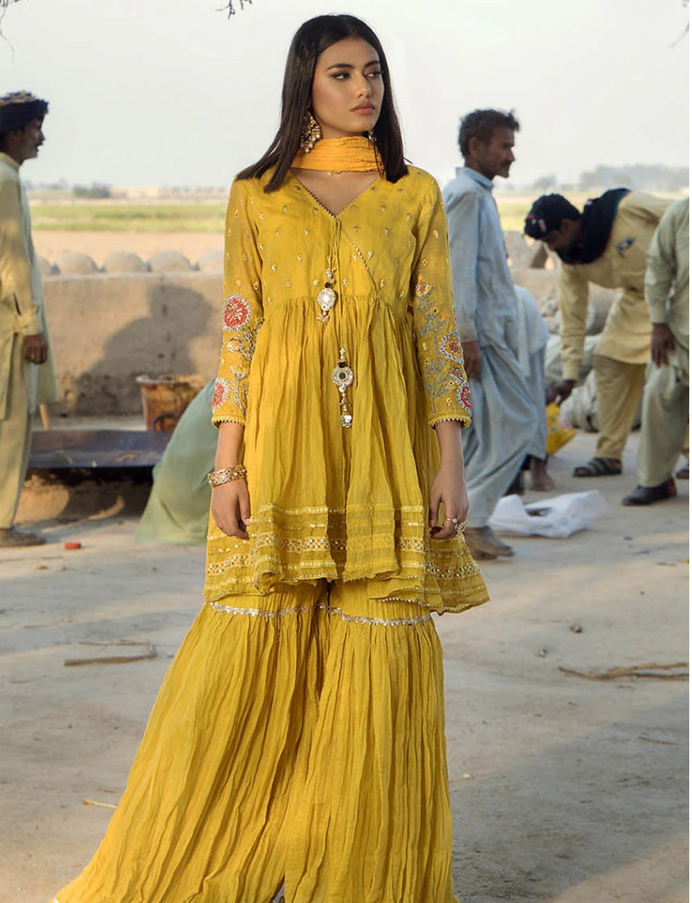 F-172 - Ready made Paper Cotton Khuda Baksh Outfit - Memsaab Online