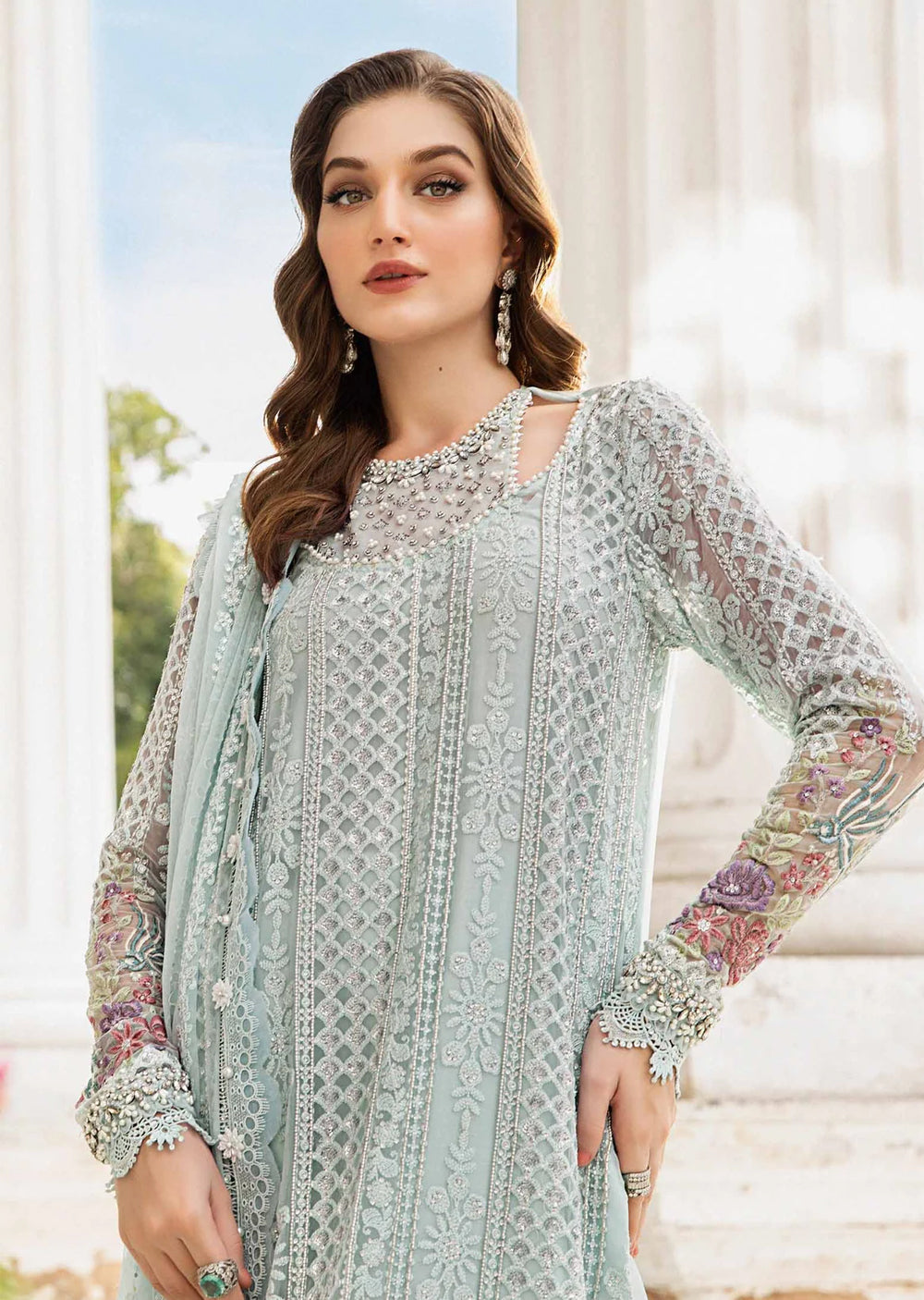 MPC-24-103 - Unstitched - Maria B Embroidered Chiffon 2024 - Memsaab Online