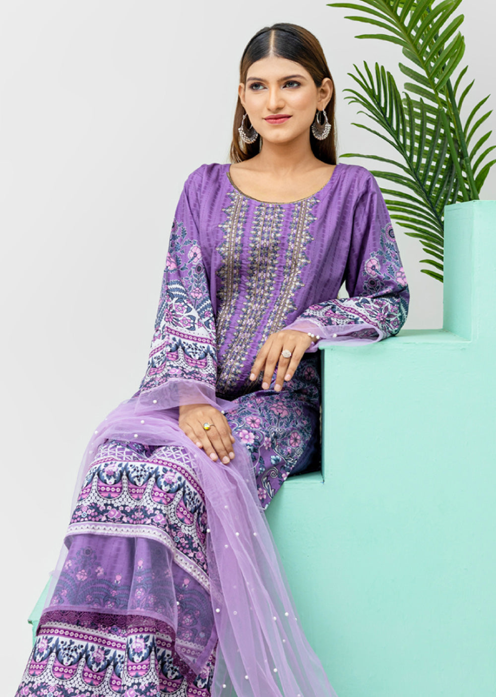 RMJ-03 - Readymade - Rangz Printed Lawn Suit 2025 - Memsaab Online