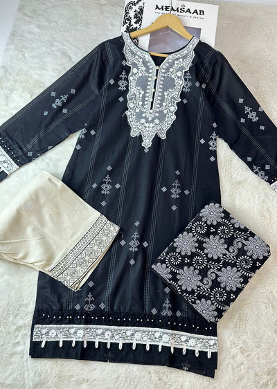 ANI103 Black readymade Printed Suit - Memsaab Online